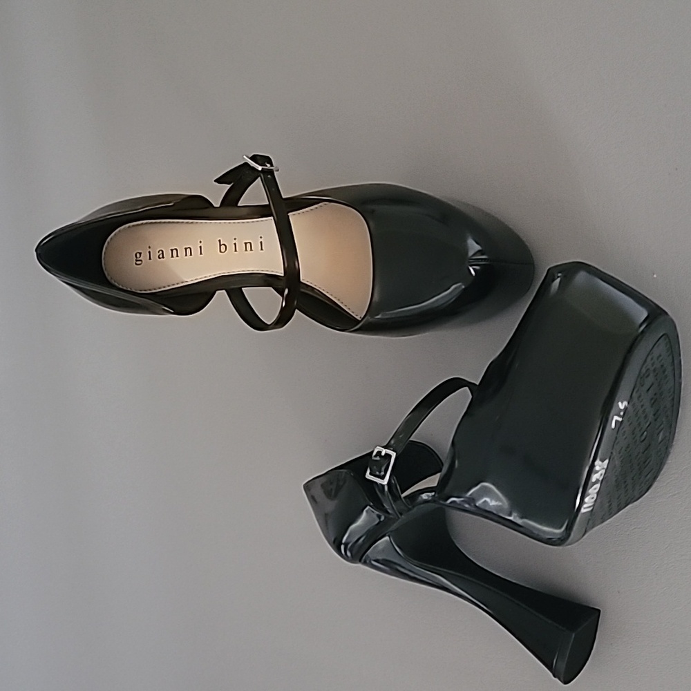 Gianni Bini Quincy Mary Jane Black Platform Pumps Heels Size 7.5M - Picture 12 of 14